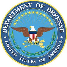 The logo of department of defense with a eagle on it with a white background