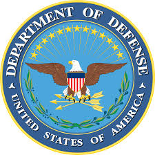 The logo of department of defense with a eagle on it with a white background